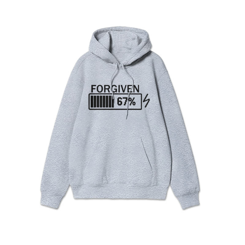 Unisex Forgiven Charging Progress Print Hoodie - Grey - 2XL - image 3
