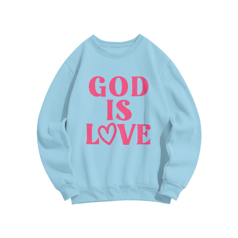 God Is Love Valentine's Day Print Sweatshirt - Blue - US16-18(2XL) - image 8