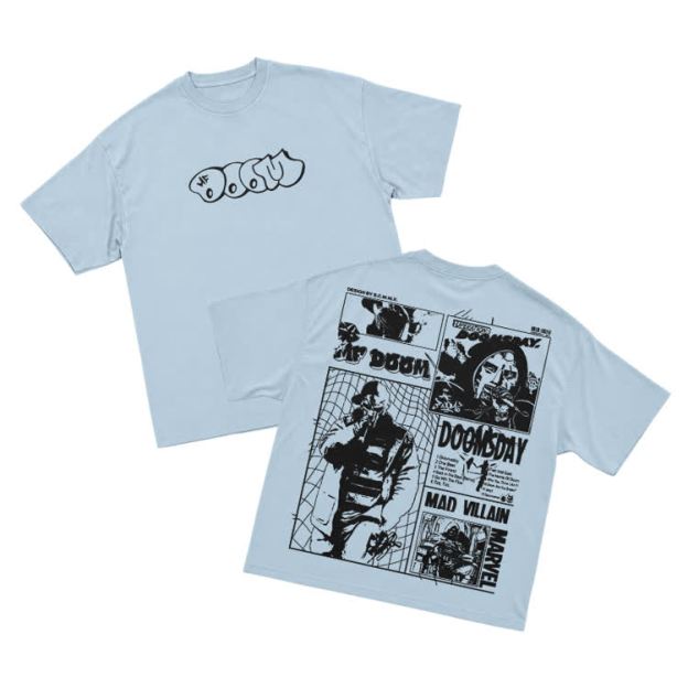 Vintage Streetwear Comic Panel Graphic Print T-Shirt - Light Blue - US16-18(2XL) - image 13