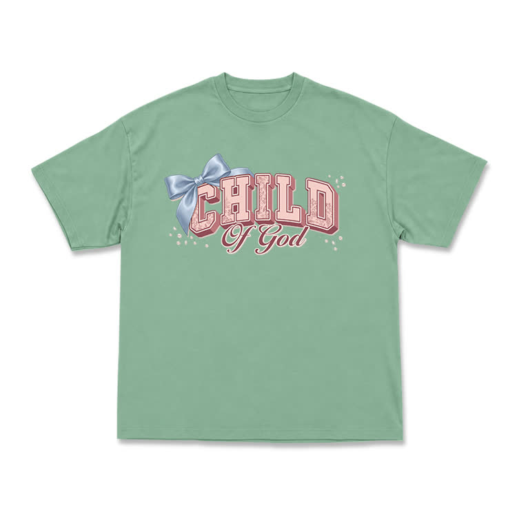 Casual Child Of God Bow Graphic T-Shirt - Light Green - US16-18(2XL) - image 8