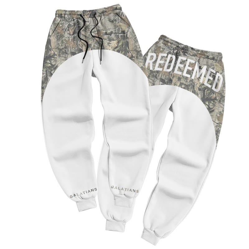 Redeemed Dead Leaves Camouflage Print Causal Pants - White - 5XL - image 3