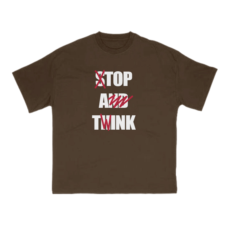 Top A Twink Print T-shirt - Coffee - US16-18(2XL) - image 6