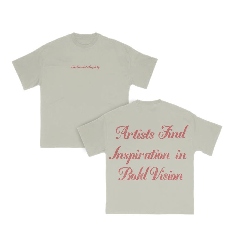 Unisex Artists Find Inspiration In Bold Vision Print T-shirt - Warm Grey - US16-18(2XL) - image 6