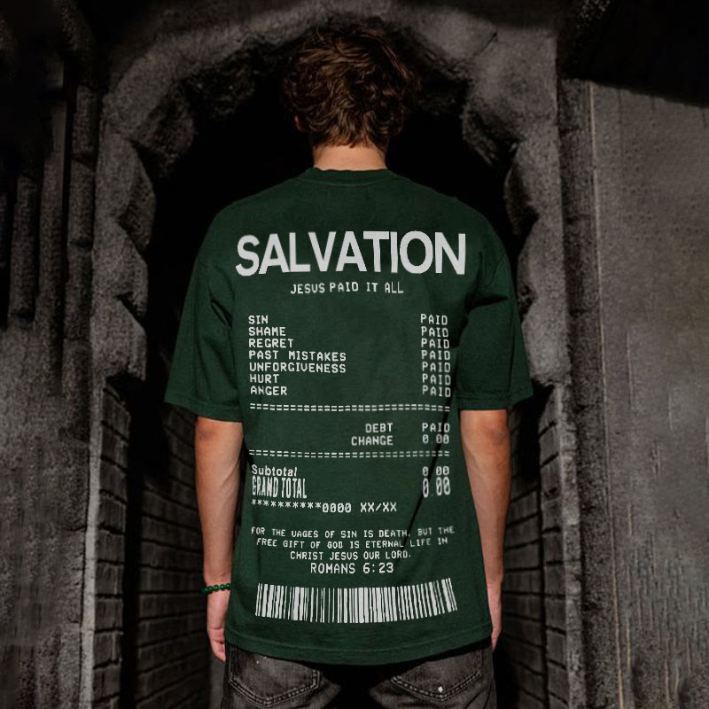 Jesus Paid It All Salvation Receipt Print T-shirt