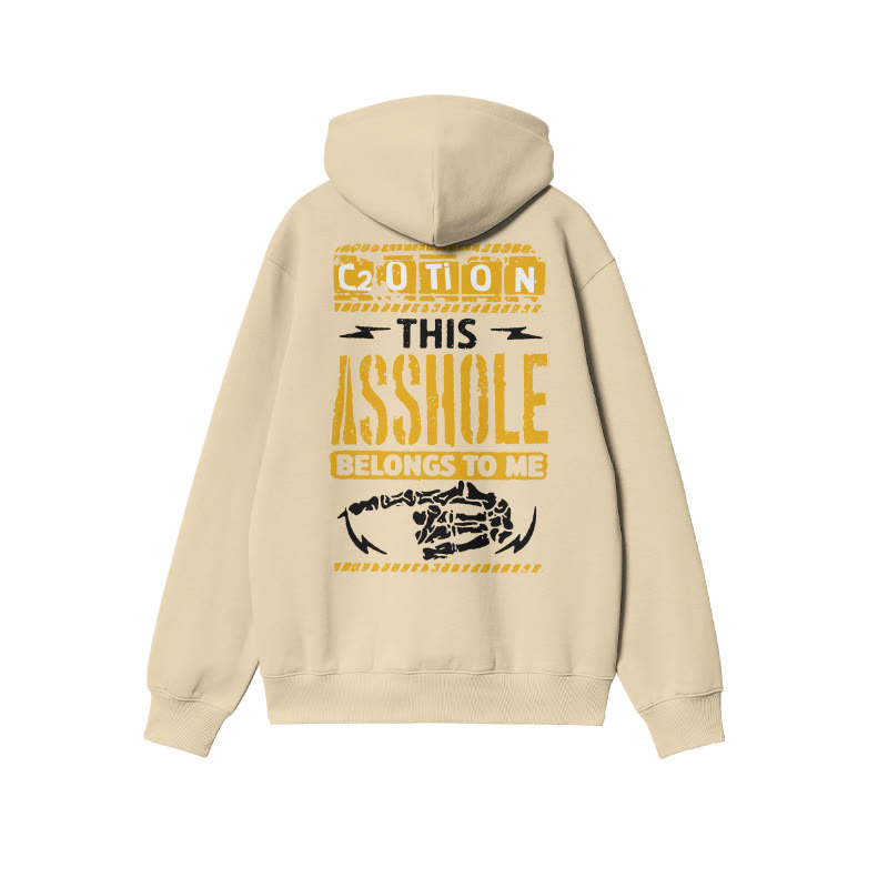 Unisex This A**hole Belongs Me Print Hoodie - Apricot - 2XL - image 4