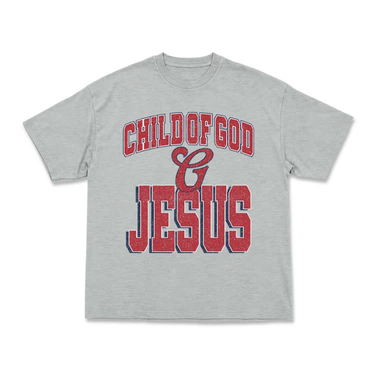 Vintage Child of God and Jesus Graphic T-Shirt - Grey - US16-18(2XL) - image 13