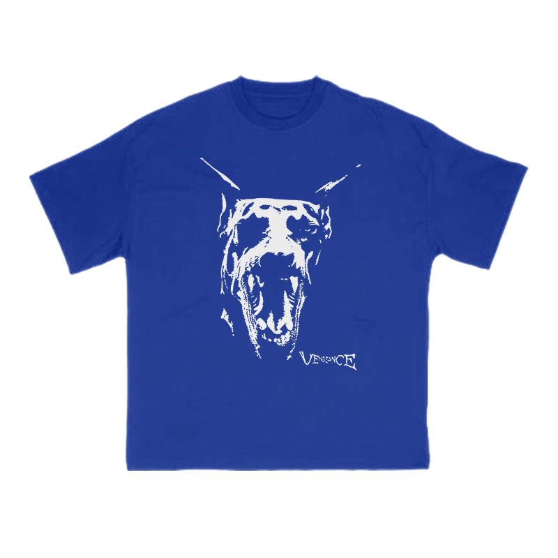 Roaring Doberman Print T-shirt - Blue - US16-18(2XL) - image 8