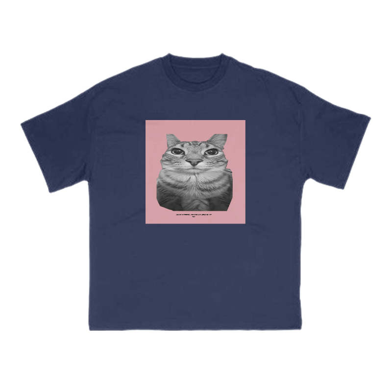 All Songs Written Produced And Arranged By Cat Print T-shirt - Navy Blue - US16-18(2XL) - image 10