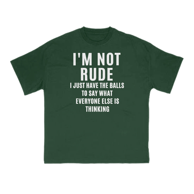 I'm Not Rude Print T-shirt - Green - US16-18(2XL) - image 7