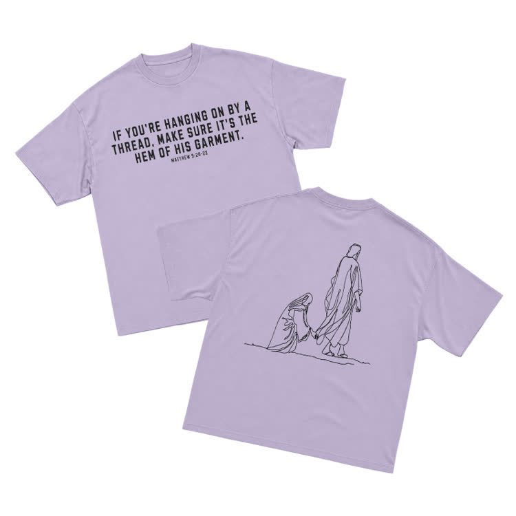 Minimal Sketch Faith Inspired Short Sleeve Streetwear T-Shirt - Purple - US16-18(2XL) - image 8