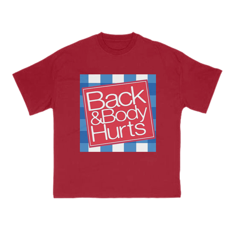 Back & Body Hurts Print T-shirt - Red - US16-18(2XL) - image 7