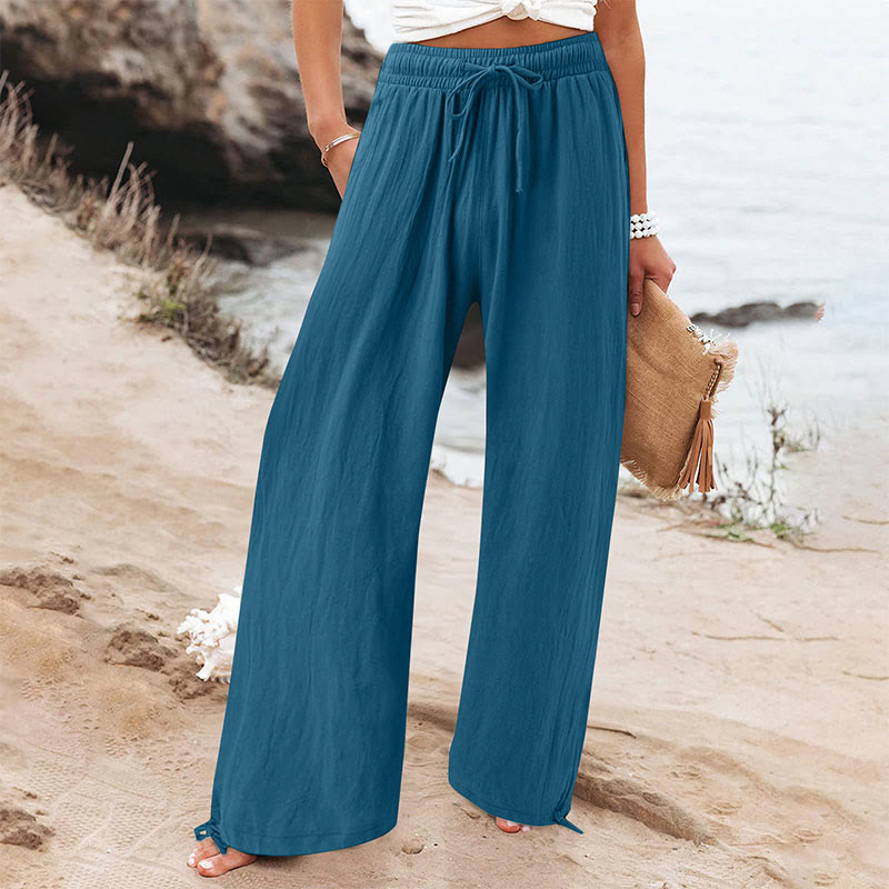 Casual drawstring trousers - Lake Blue - 5XL - image 9