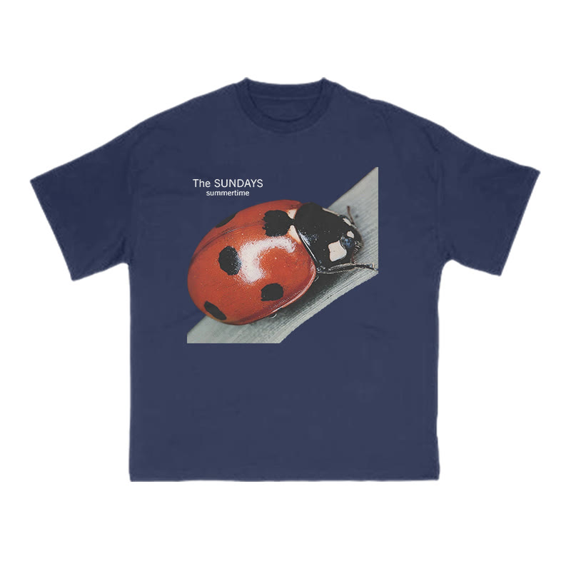 Ladybug Funny Print T-shirt - Navy Blue - US16-18(2XL) - image 8