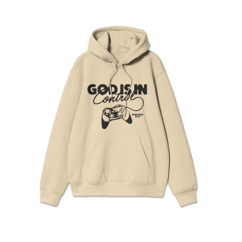 Unisex God Is In Control Print Hoodie - Apricot - 2XL - image 4