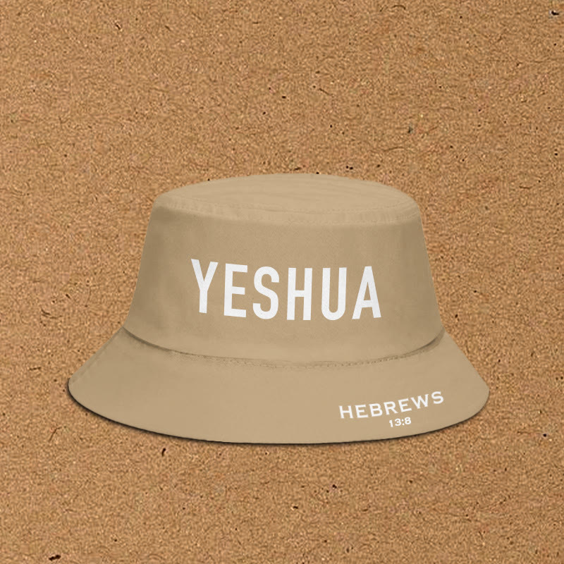 Yeshua Hebrews 13:8 Print Bucket Hat - Khaki - XL(62cm) - image 5