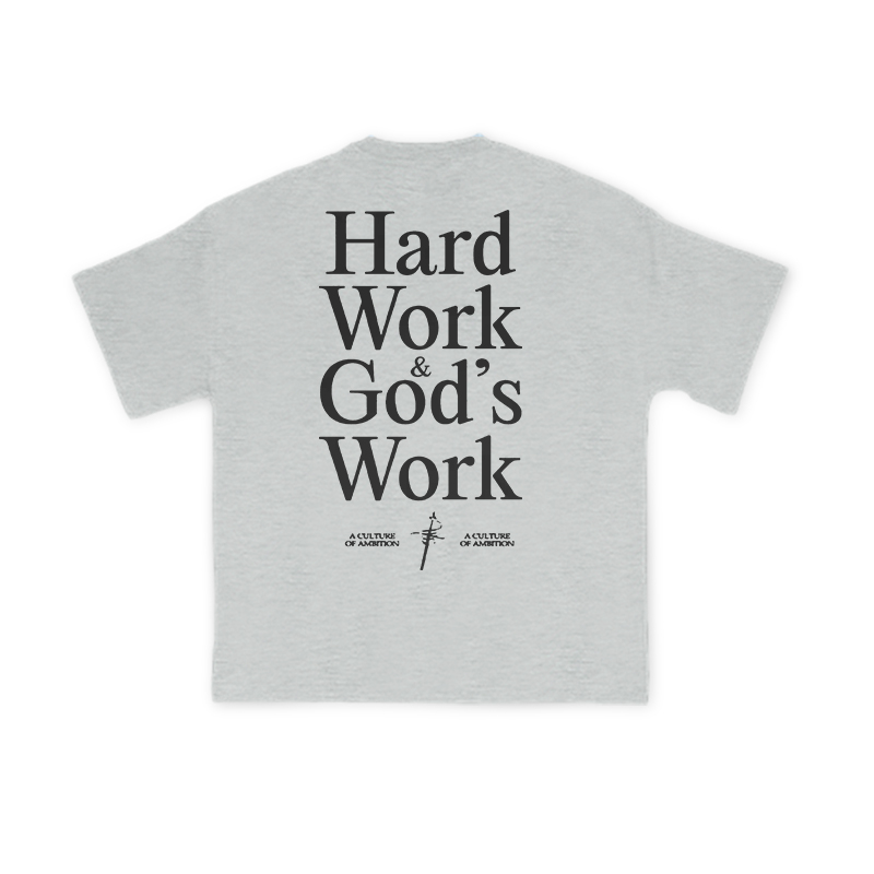 Hard Work & God’s Work Print T-shirt - Grey - US16-18(2XL) - image 4