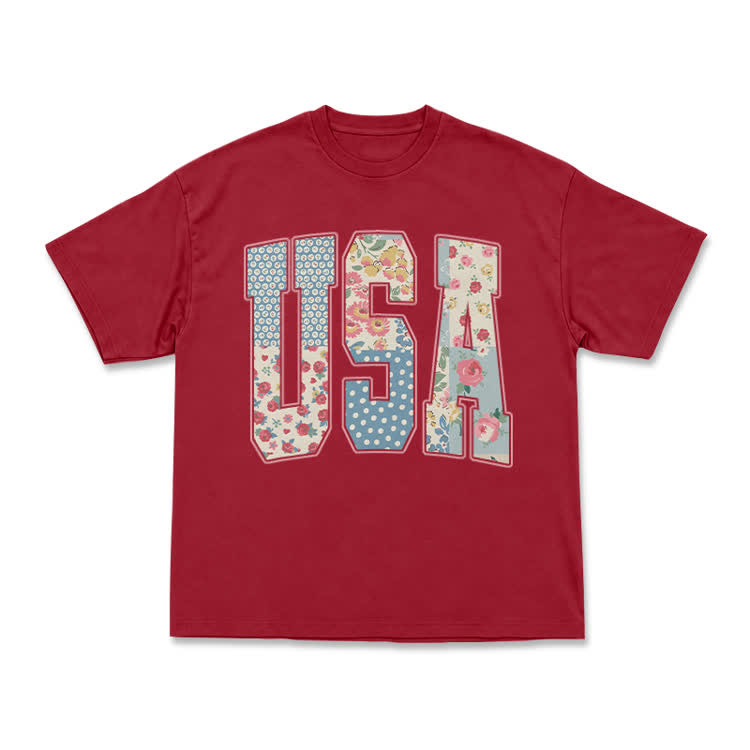 USA Creative Arts Print T-Shirt - Vacation - Red - US16-18(2XL) - image 8