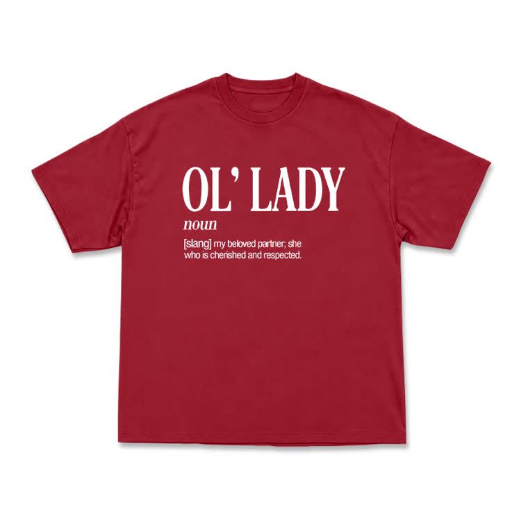 Casual OL' Lady Graphic Round Neck T-Shirt - Red - US16-18(2XL) - image 12