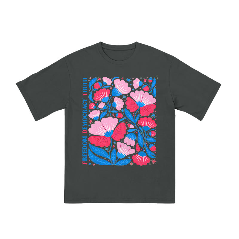 Unisex 100% Cotton Freedom Democracy Truth Print T-shirt