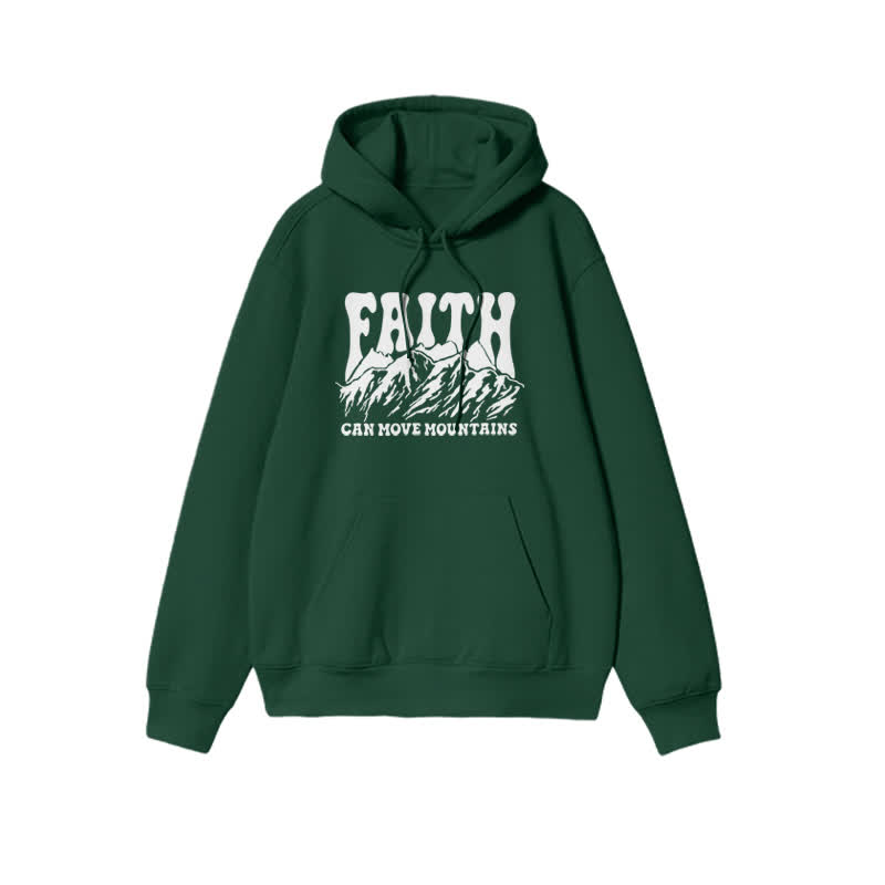 Unisex Faith Can Move Mountains Print Hoodie - Green - 2XL - image 6