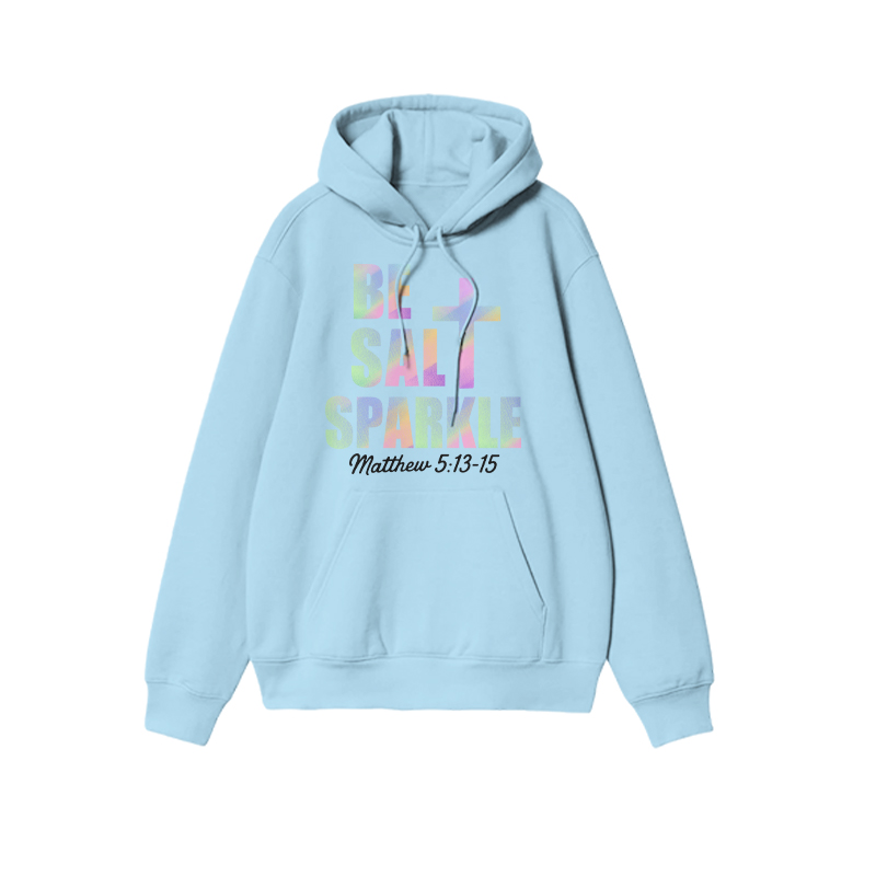 Unisex Salt & Sparkle Matthew 5:13-15 Print Hoodie - Light Blue - 2XL - image 8