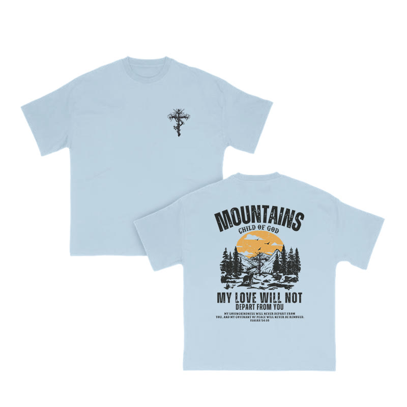 Unisex 100% Cotton MOUNTAINS Western Style Print T-shirt