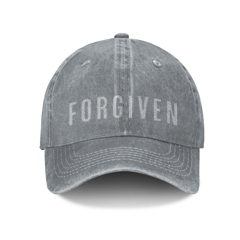 Unisex Forgiven Print Washed Cap - Grey - one size - image 8