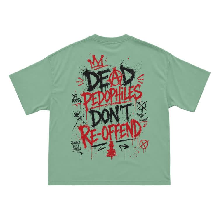 Street Punk Graffiti Back Print T-Shirt - Light Green - US16-18(2XL) - image 8