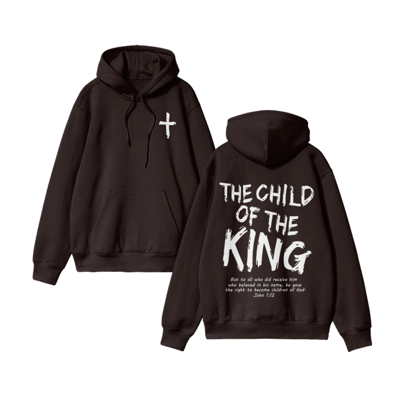 Unisex The Child Of The King John 1:12 Print Hoodie - Coffee - US16-18(2XL) - image 6