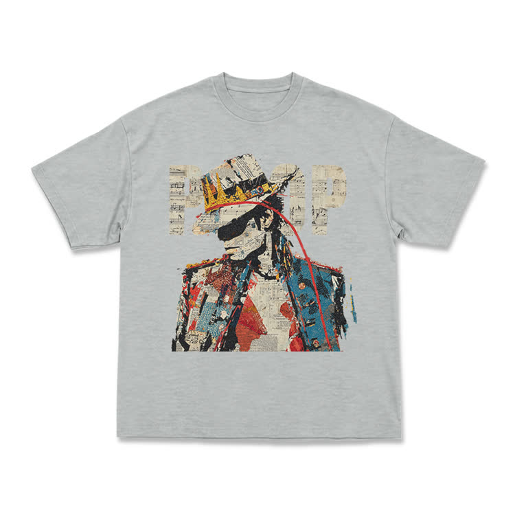 Vintage Art Crown Figure Graphic Print T-Shirt - Grey - US16-18(2XL) - image 13