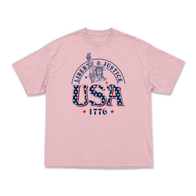 Liberty and Justice USA 1776 Patriotic Graphic T-Shirt - Pink - US16-18(2XL) - image 10