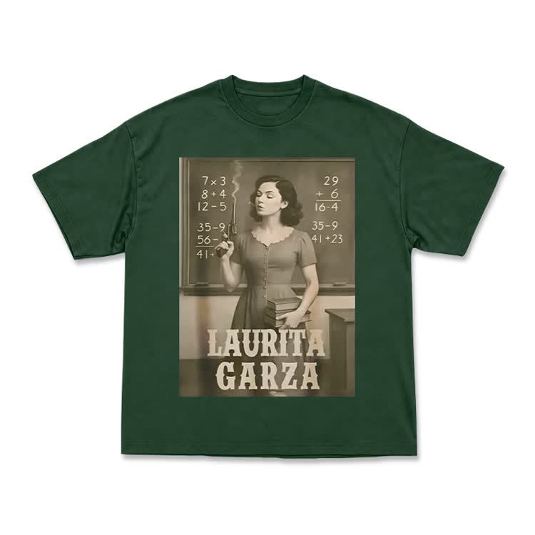 Vintage Laurita Garza Graphic Print T-shirt - Green - US16-18(2XL) - image 13
