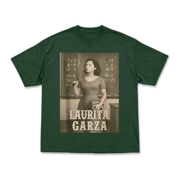 Vintage Laurita Garza Graphic Print T-shirt - Green - US16-18(2XL) - image 13
