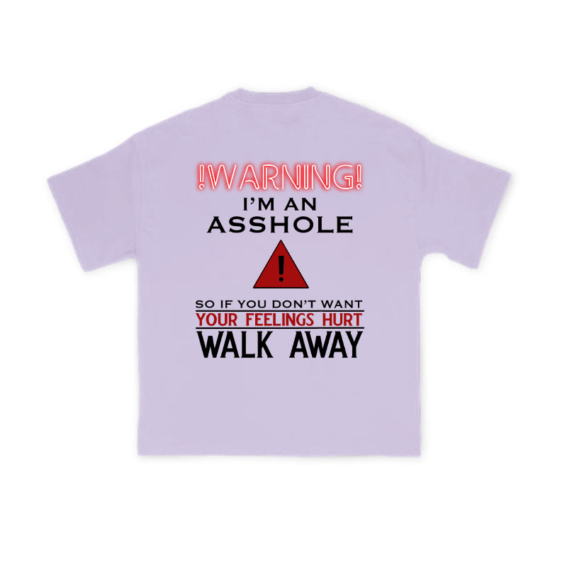 Warning I'm An Asshole Print T-shirt - Purple - US16-18(2XL) - image 11