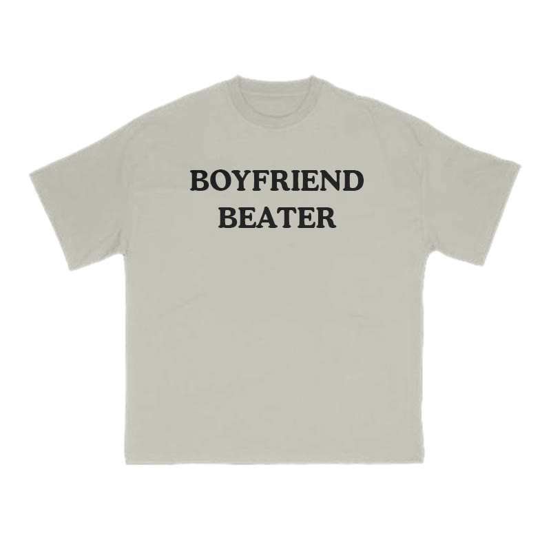 Boyfriend Beater Print T-shirt - Warm Grey - US16-18(2XL) - image 4