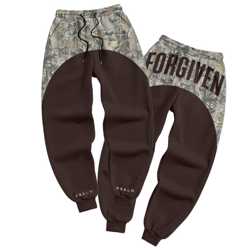 Forgiven Dead Leaves Camouflage Print Causal Pants - Coffee - 5XL - image 4