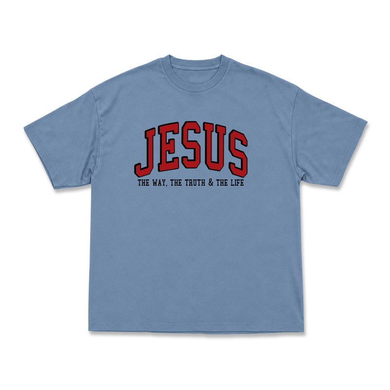 Jesus The Way The Truth & The Life Print T-Shirt - Dusty Blue - US16-18(2XL) - image 3