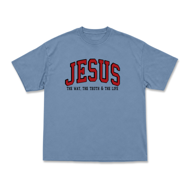 Jesus The Way The Truth & The Life Print T-Shirt - Dusty Blue - US16-18(2XL) - image 3
