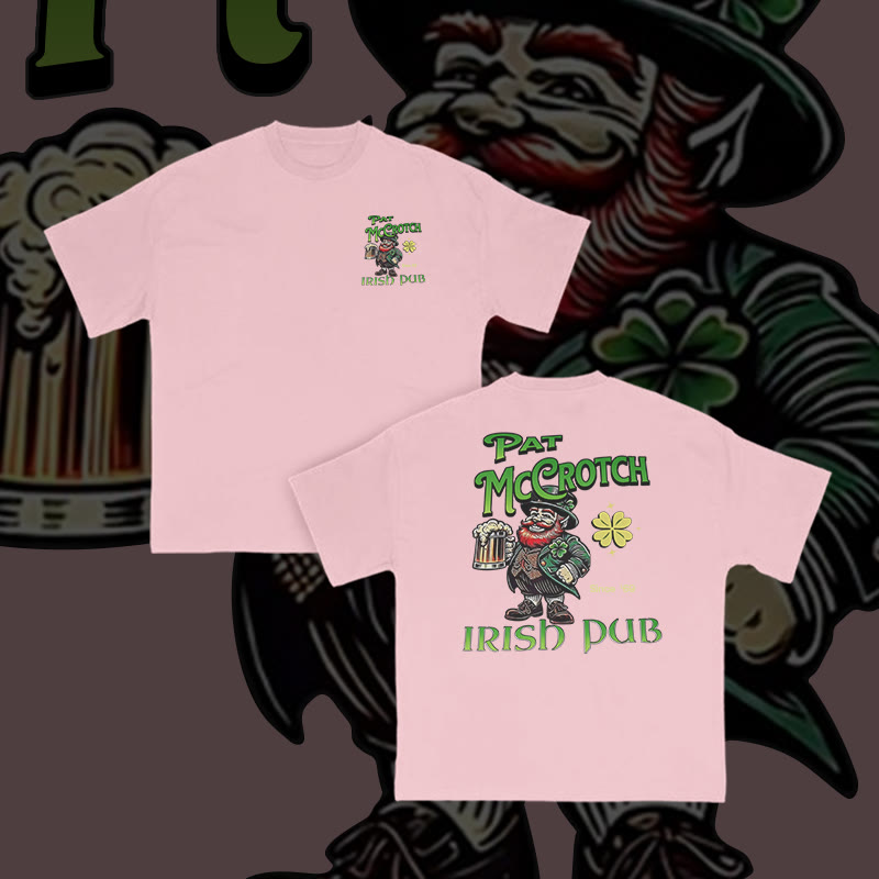 Unisex 100% Cotton Pat McCrotch Irish Pub Print T-shirt