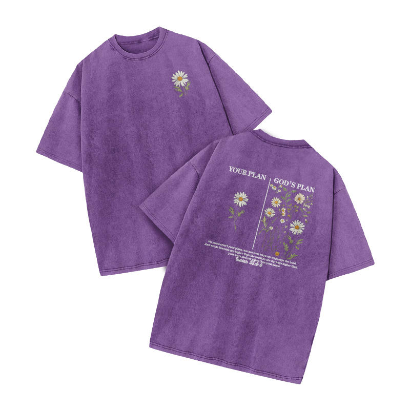 God's Plan Jeremiah 29:11 Print Acid Washed T-shirt - Purple - US20-22(3XL) - image 7