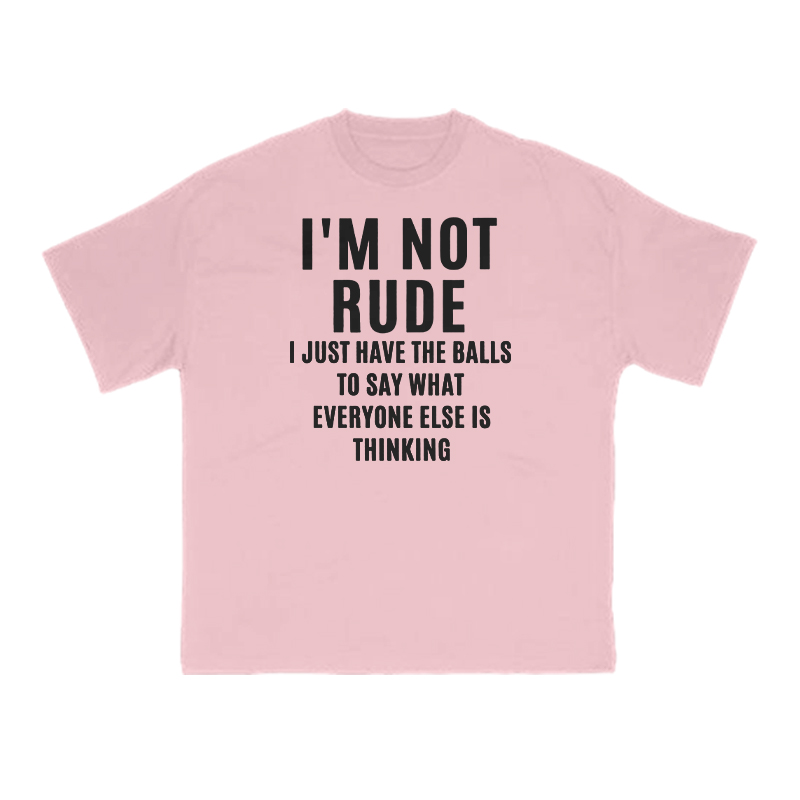 I'm Not Rude Print T-shirt - Pink - US16-18(2XL) - image 9
