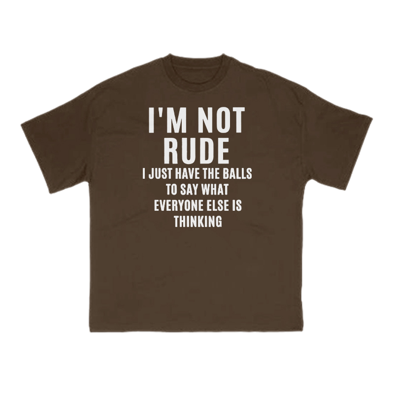 I'm Not Rude Print T-shirt - Coffee - US16-18(2XL) - image 6