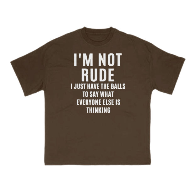 I'm Not Rude Print T-shirt - Coffee - US16-18(2XL) - image 6