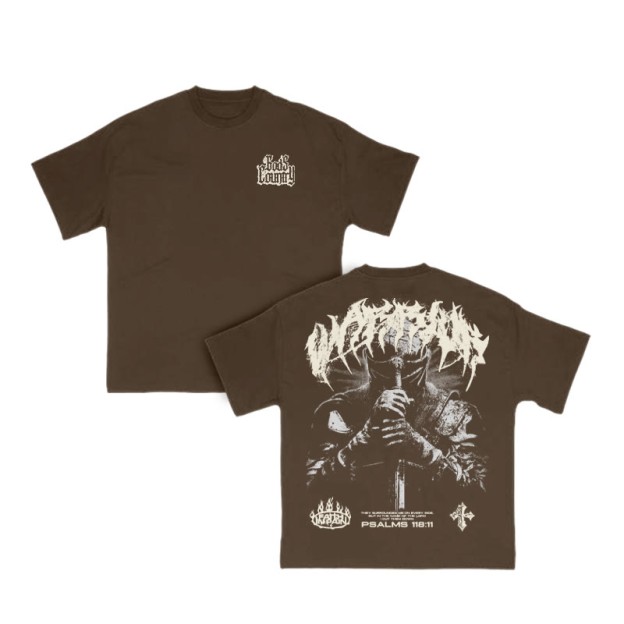 Holy Warrior Psalms 118:11 Print T-shirt - Coffee - US16-18(2XL) - image 7
