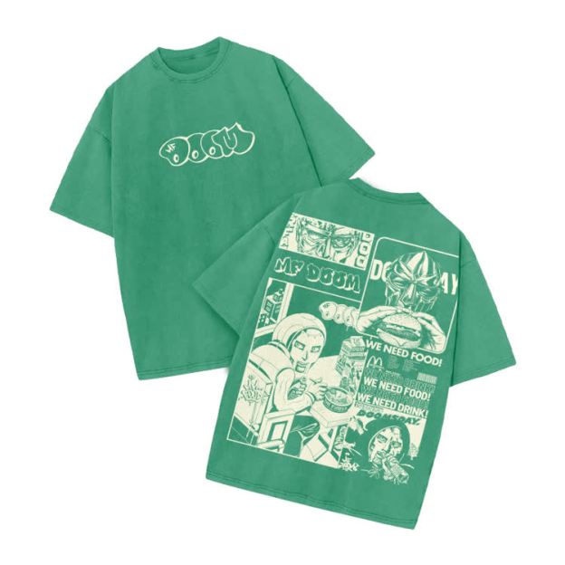 Urban Vintage Streetwear Comic Panel  Acid Washed T-Shirt - Green - US20-22(3XL) - image 7
