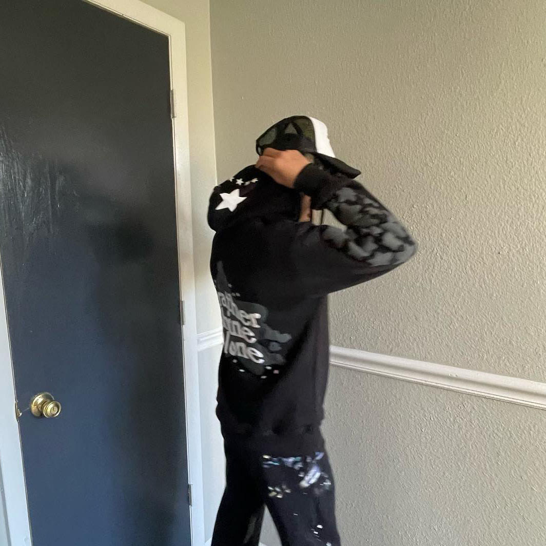 I Rather Shine Alone Print Hoodie