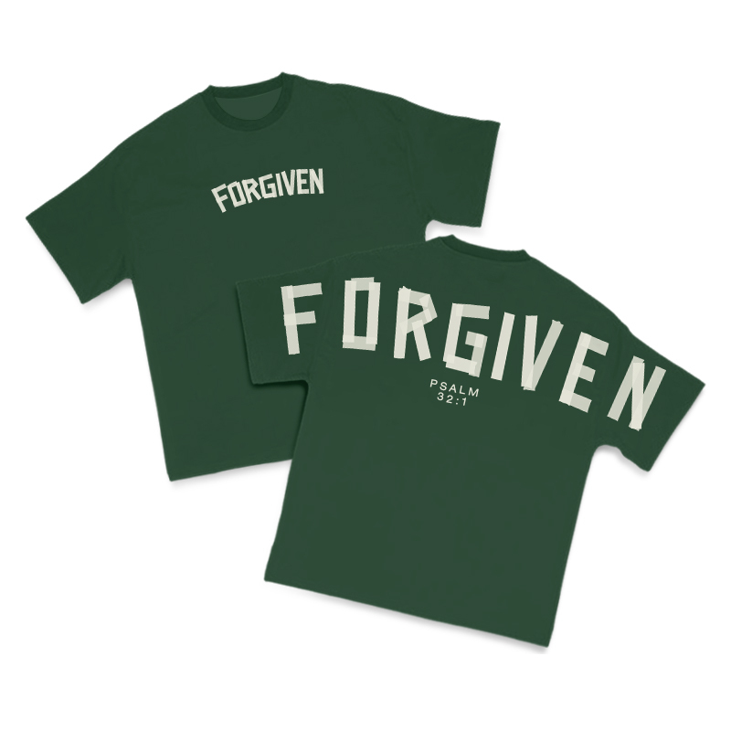 Tape Type Forgiven Print T-Shirt - Green - US16-18(2XL) - image 10