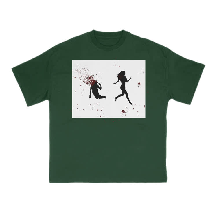 “Run Away”Girl Graphic Cotton Print T-shirt - image 9