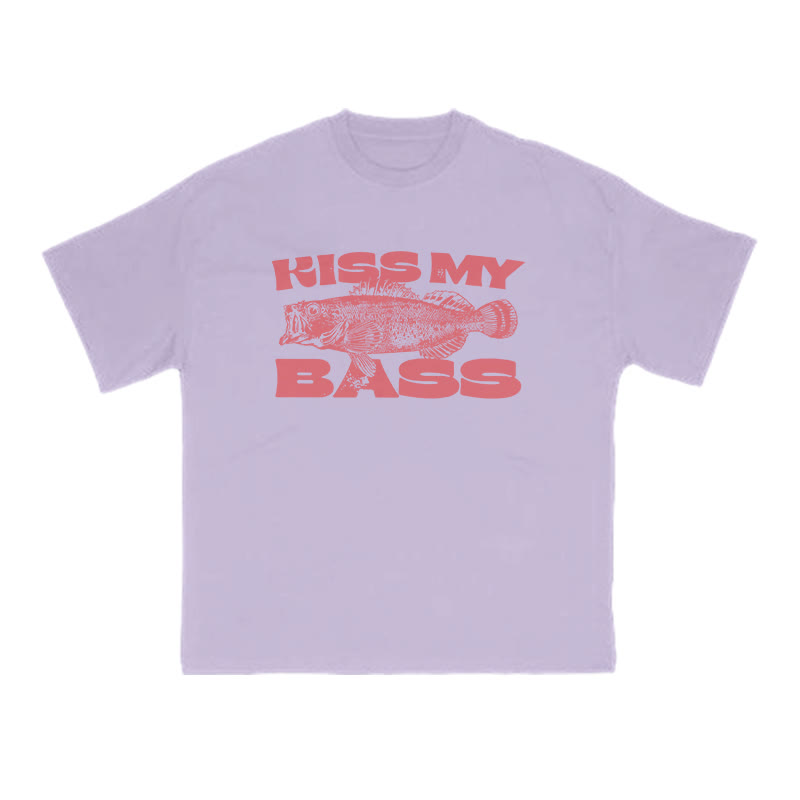 Kiss My Bass Print T-shirt - Purple - US16-18(2XL) - image 8