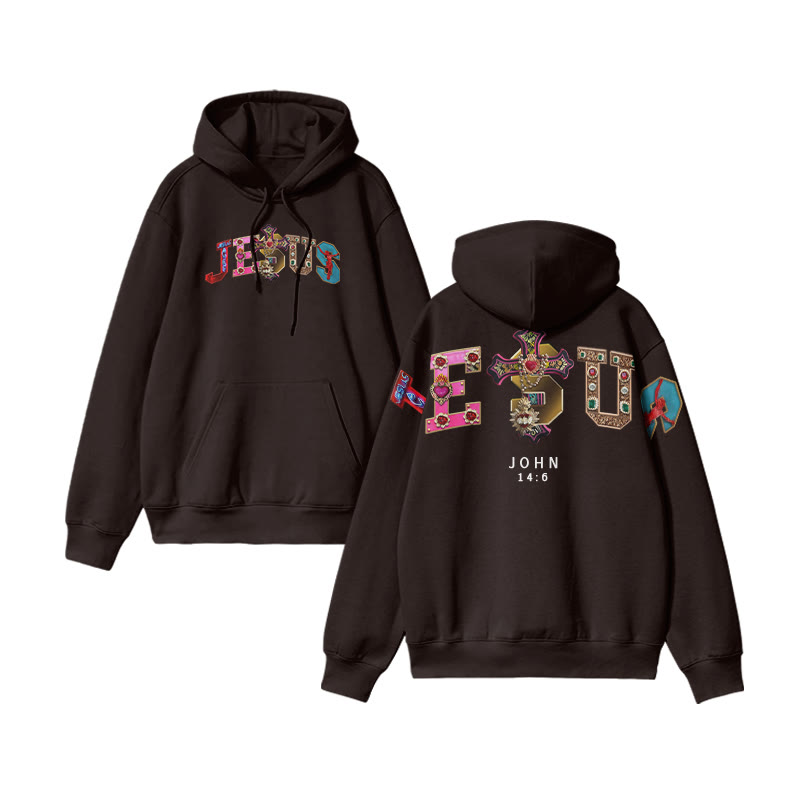 Gemstone Jesus John 14:6 Print Hoodie - image 7